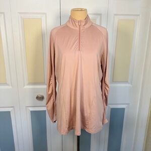 Piper by SmartPak Rose Pink Quarter Zip Ruched Sleeve Equestrian Sun Jacket L